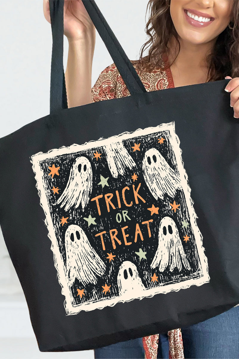 Trick Or Treat Ghost Crew Canvas Jumbo Tote