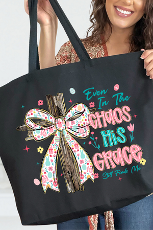 In The Chaos Coquette Cross Canvas Jumbo Tote