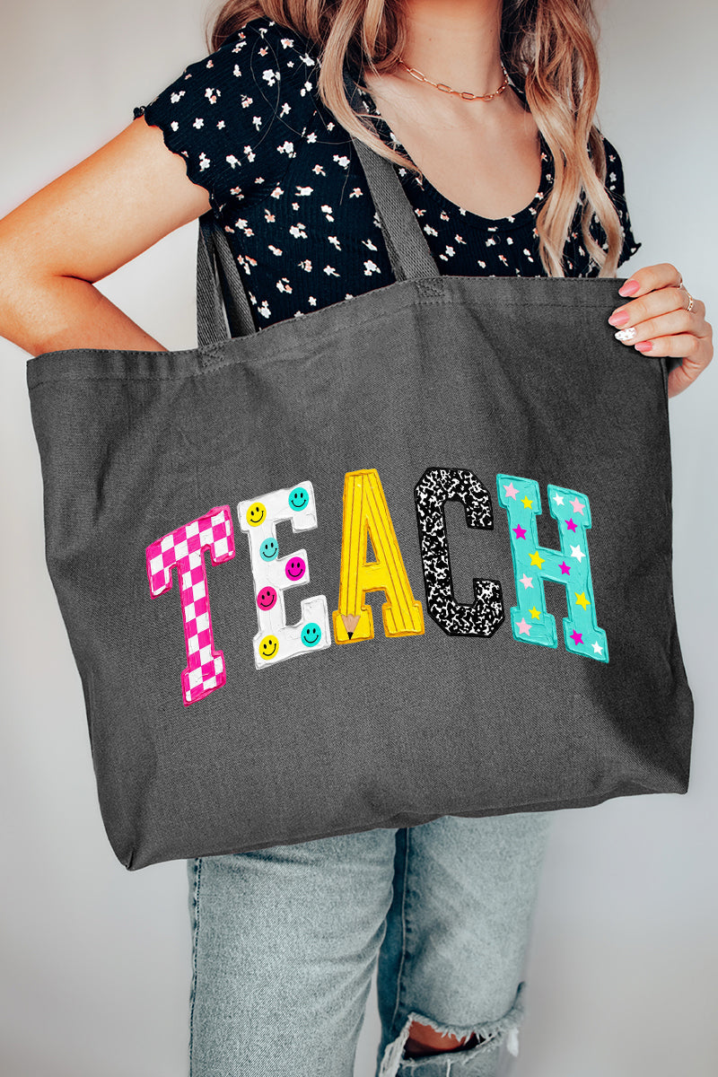 Brushstrokes & Bright Minds Canvas Jumbo Tote