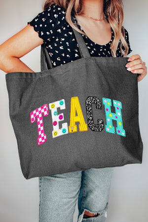 Brushstrokes & Bright Minds Canvas Jumbo Tote