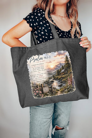 Scenic Psalm 91 Canvas Jumbo Tote