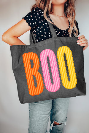 Candy Stripe Boo Canvas Jumbo Tote