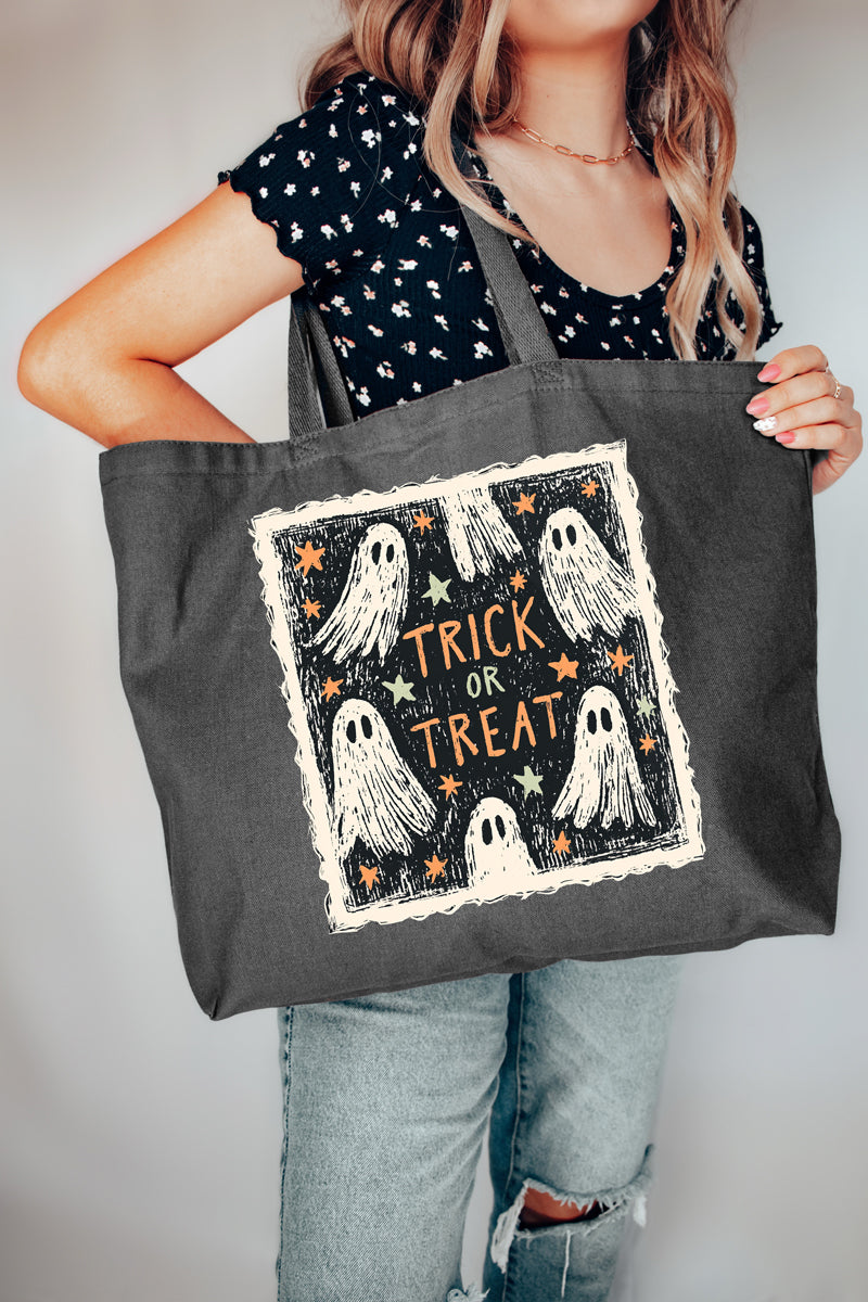 Trick Or Treat Ghost Crew Canvas Jumbo Tote
