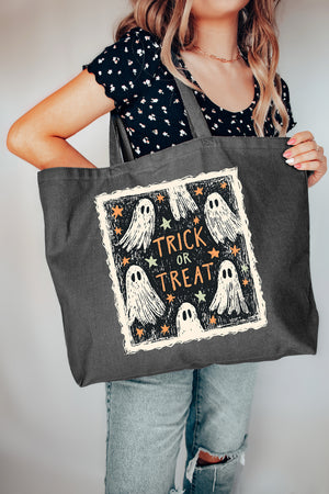 Trick Or Treat Ghost Crew Canvas Jumbo Tote