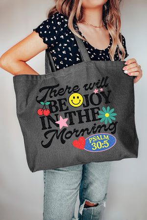 Joy In The Morning Canvas Jumbo Tote