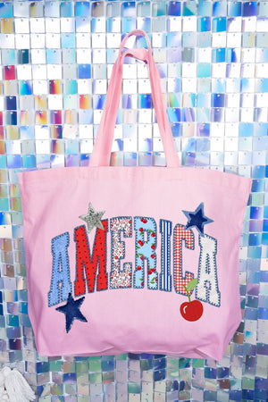 America Stitched In Tradition Canvas Jumbo Tote
