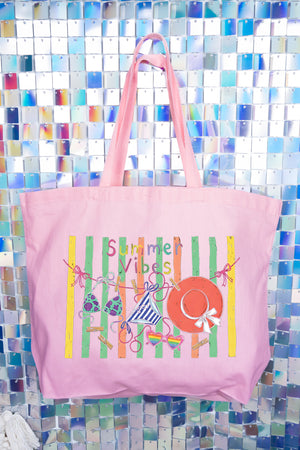 Bikini Summer Vibes Canvas Jumbo Tote