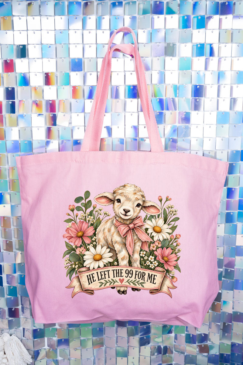 Lamb Left The 99 Canvas Jumbo Tote