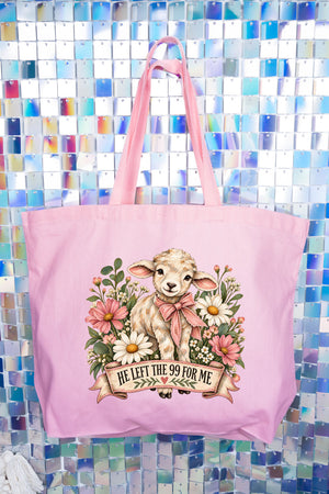 Lamb Left The 99 Canvas Jumbo Tote