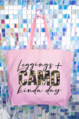 Leggings + Camo Kinda Day Canvas Jumbo Tote