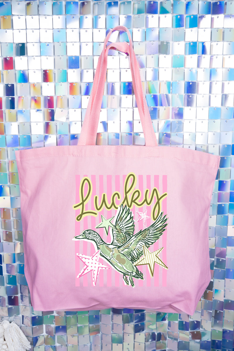 Lucky Duck Canvas Jumbo Tote