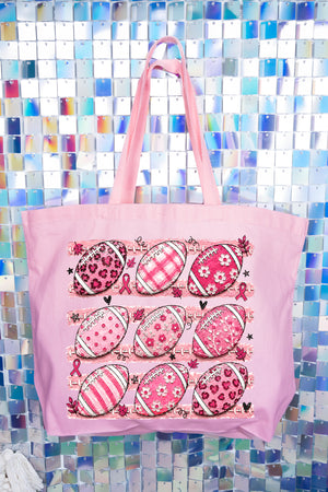 Painted Touchdowns for Hope Canvas Jumbo Tote