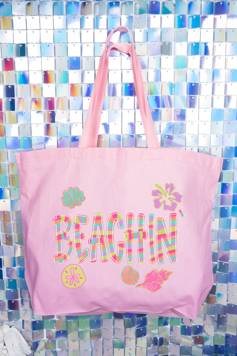 Paradise Painted Beachin' Canvas Jumbo Tote