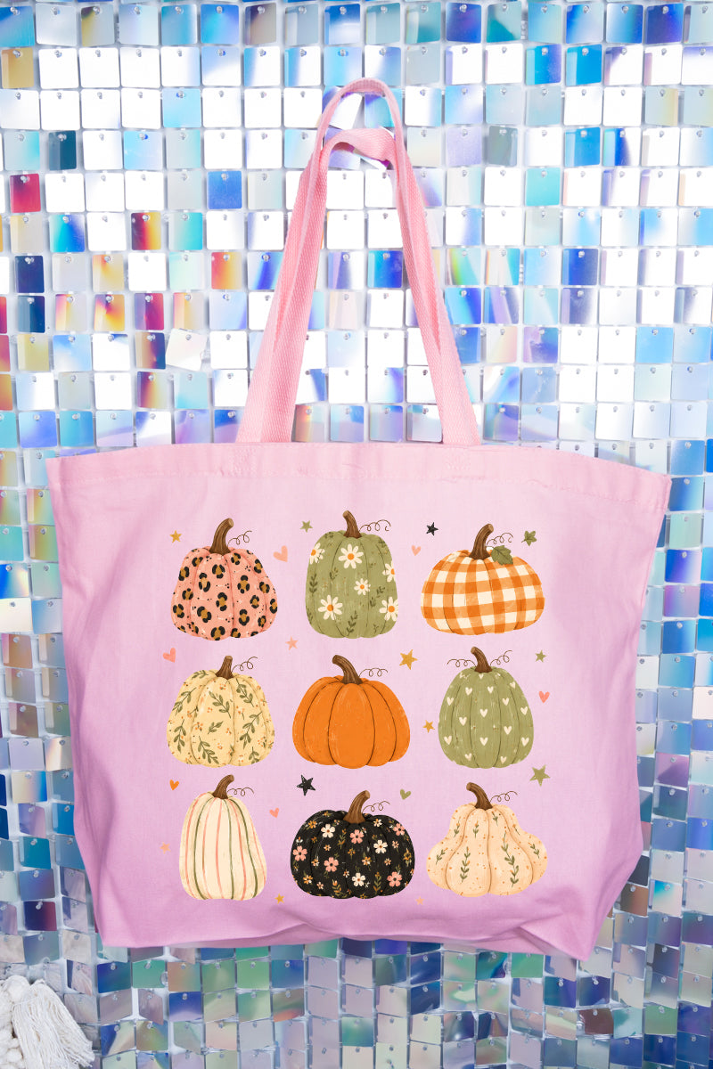 Patchwork Pumpkin Parade Canvas Jumbo Tote