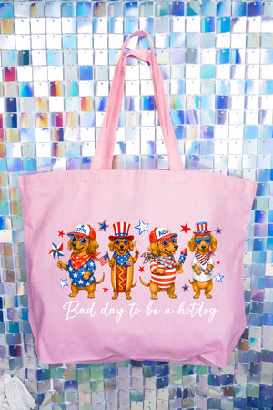 Red, White & Weiner Canvas Jumbo Tote