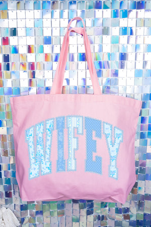 Something Blue Wifey Canvas Jumbo Tote