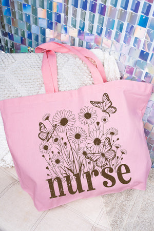 Wildflower Nurse Canvas Jumbo Tote