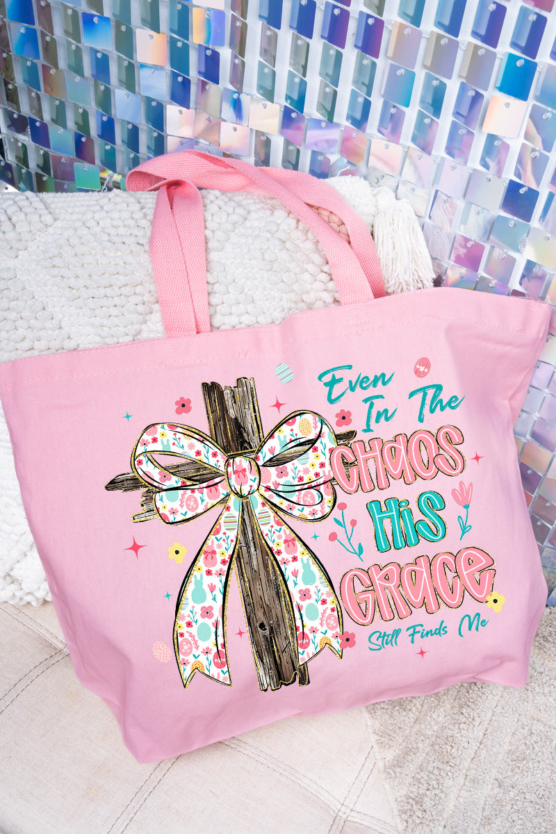 In The Chaos Coquette Cross Canvas Jumbo Tote