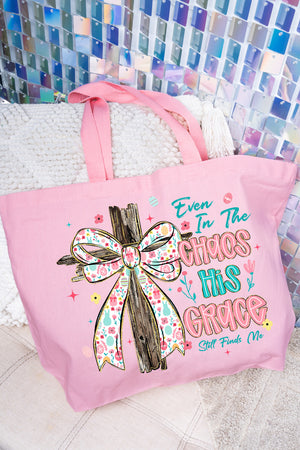 In The Chaos Coquette Cross Canvas Jumbo Tote