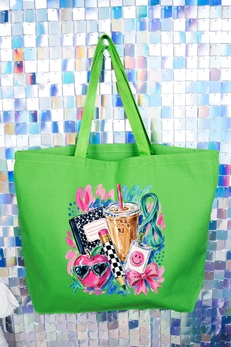 Bows, Books & Brews Canvas Jumbo Tote