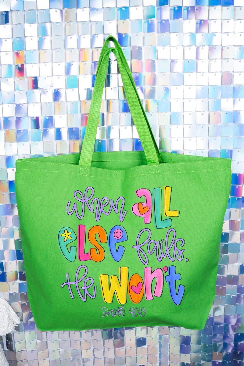 Colorful All Else Fails Canvas Jumbo Tote