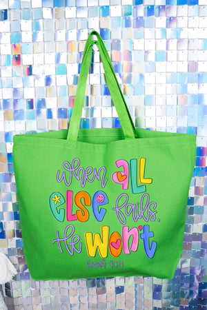 Colorful All Else Fails Canvas Jumbo Tote