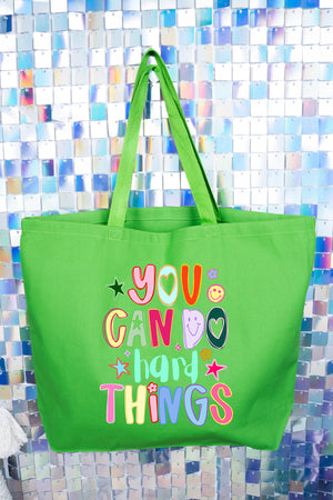 You Can Do Hard Things Canvas Jumbo Tote