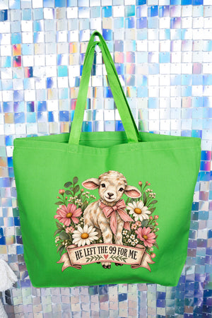 Lamb Left The 99 Canvas Jumbo Tote