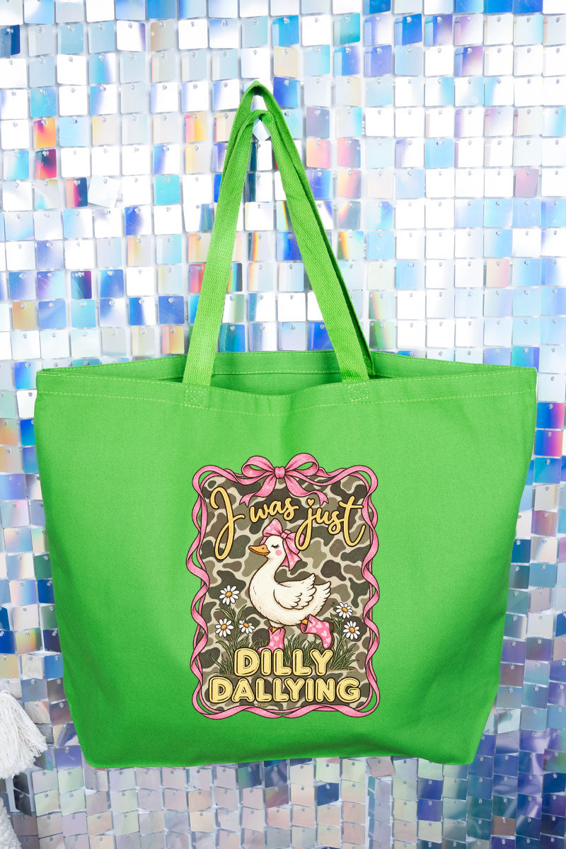 Dilly Dallying Camo Goose Canvas Jumbo Tote