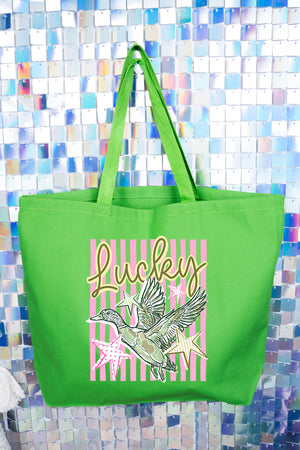 Lucky Duck Canvas Jumbo Tote