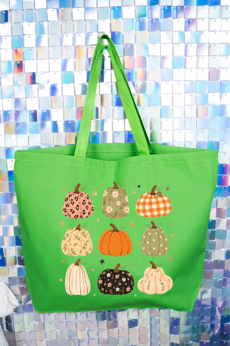 Patchwork Pumpkin Parade Canvas Jumbo Tote