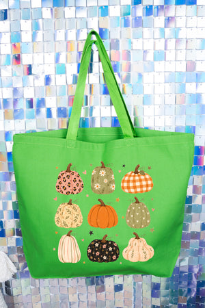 Patchwork Pumpkin Parade Canvas Jumbo Tote