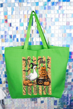 Stir The Pot Goose Canvas Jumbo Tote