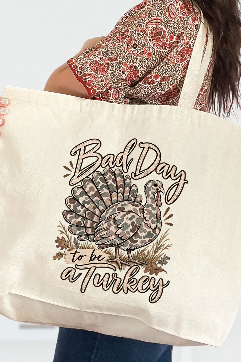 Bad Day Camo Turkey Canvas Jumbo Tote