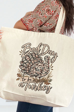 Bad Day Camo Turkey Canvas Jumbo Tote