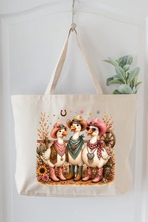 Boots & Beaks Canvas Jumbo Tote