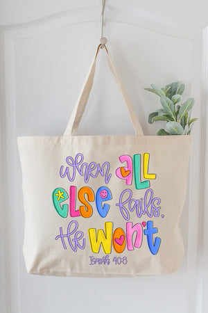 Colorful All Else Fails Canvas Jumbo Tote