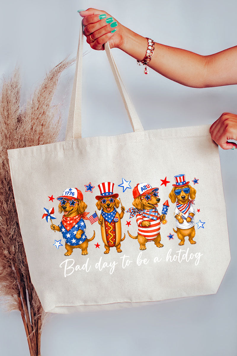 Red, White & Weiner Canvas Jumbo Tote