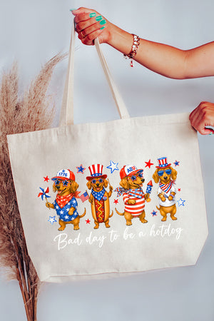 Red, White & Weiner Canvas Jumbo Tote