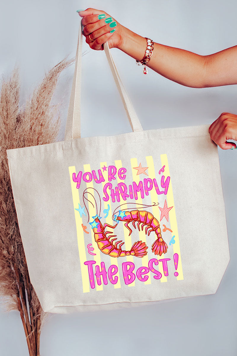 Shrimply The Best Canvas Jumbo Tote