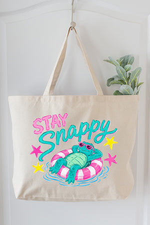 Stay Snappy Canvas Jumbo Tote