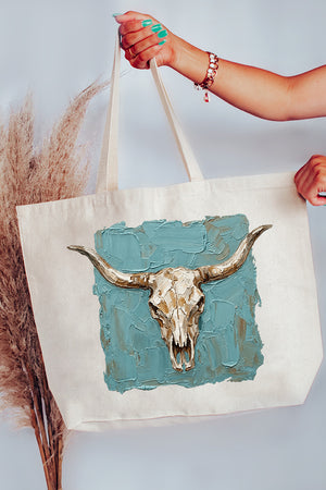 Longhorn Gallery Canvas Jumbo Tote