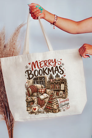 Merry Bookmas Canvas Jumbo Tote