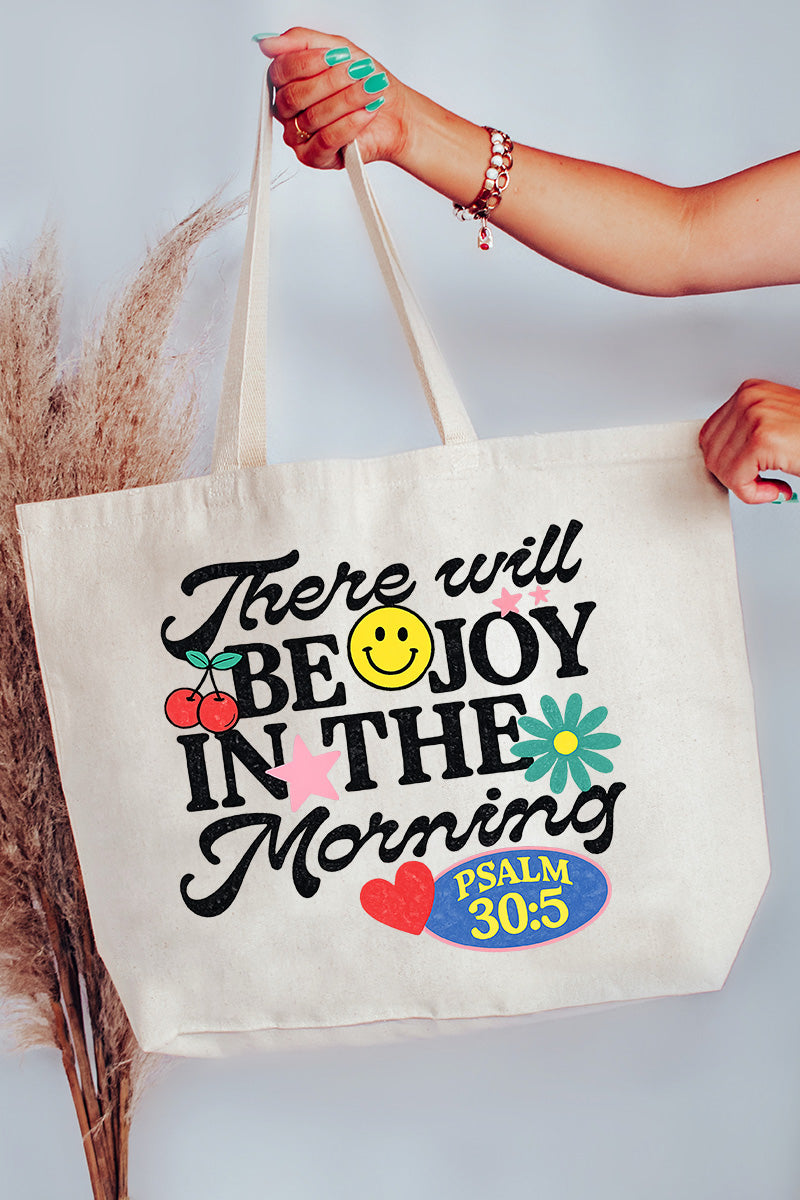 Joy In The Morning Canvas Jumbo Tote