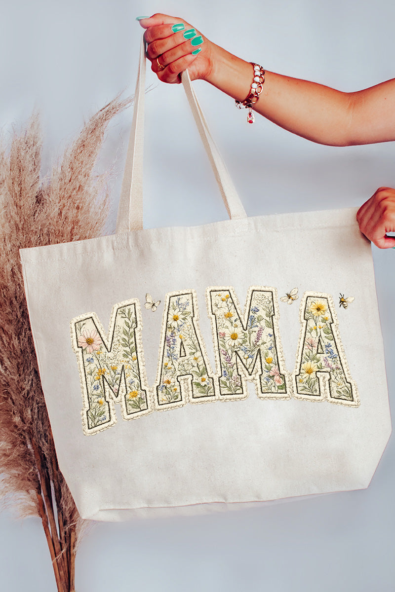 Buzzing Blooms Mama Canvas Jumbo Tote