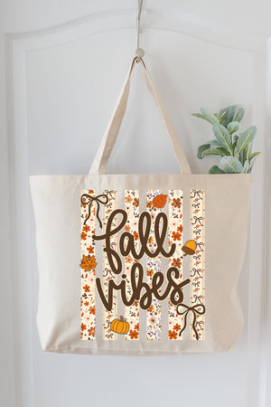 Cozy Coquette Fall Vibes Canvas Jumbo Tote
