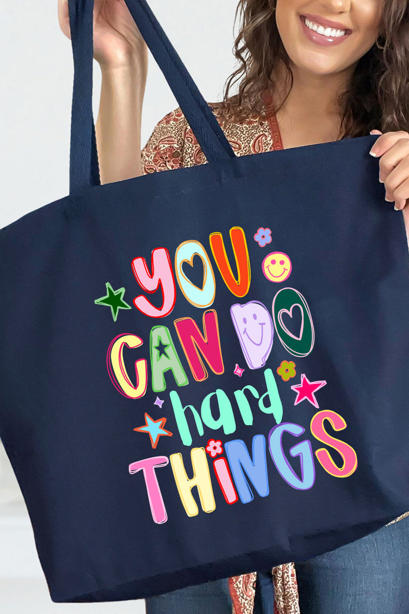 You Can Do Hard Things Canvas Jumbo Tote