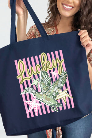 Lucky Duck Canvas Jumbo Tote