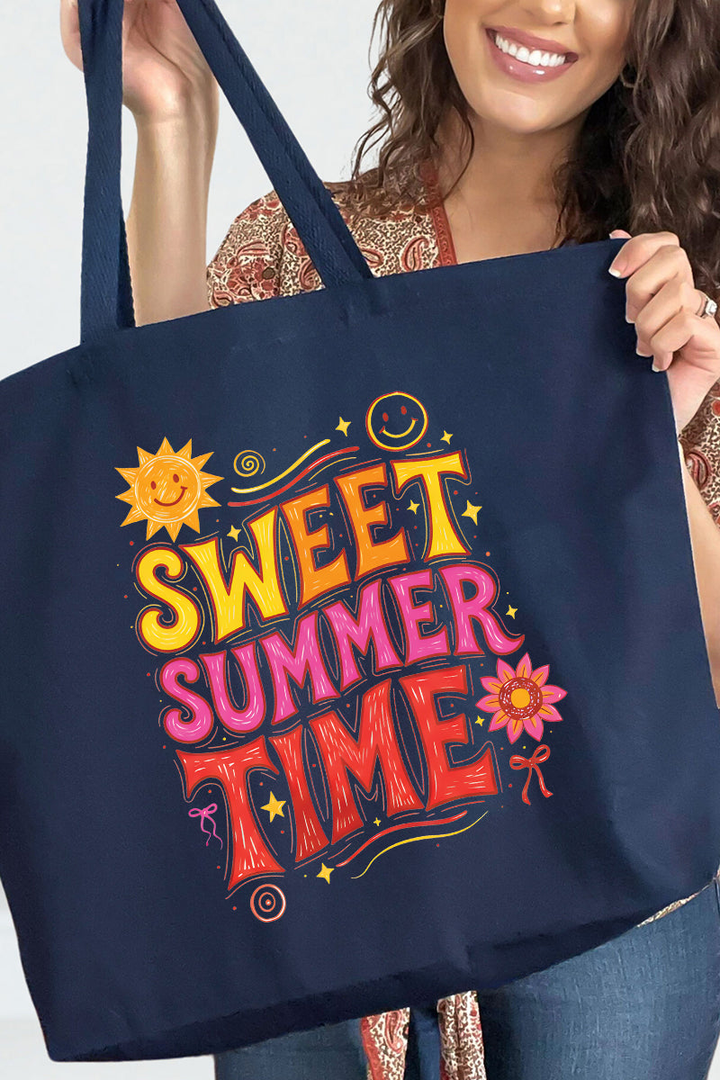 Golden Glow Sweet Summer Time Canvas Jumbo Tote