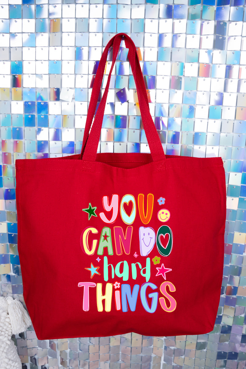 You Can Do Hard Things Canvas Jumbo Tote